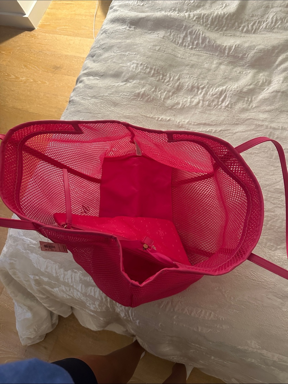 Victoria’s Secret Hot Pink Mesh Tote with Matching Pouch - Women Bags - Picture 5 of 6